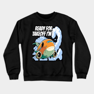 Ready for Takeoff I'm 2 - 2nd Birthday Boy Airplane Theme Crewneck Sweatshirt